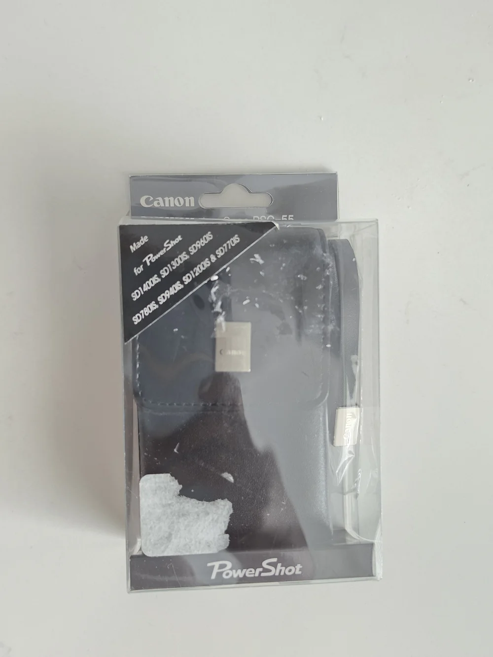 NIB Canon Deluxe Black Leather Camera Case PSC-55 with Wrist Strap